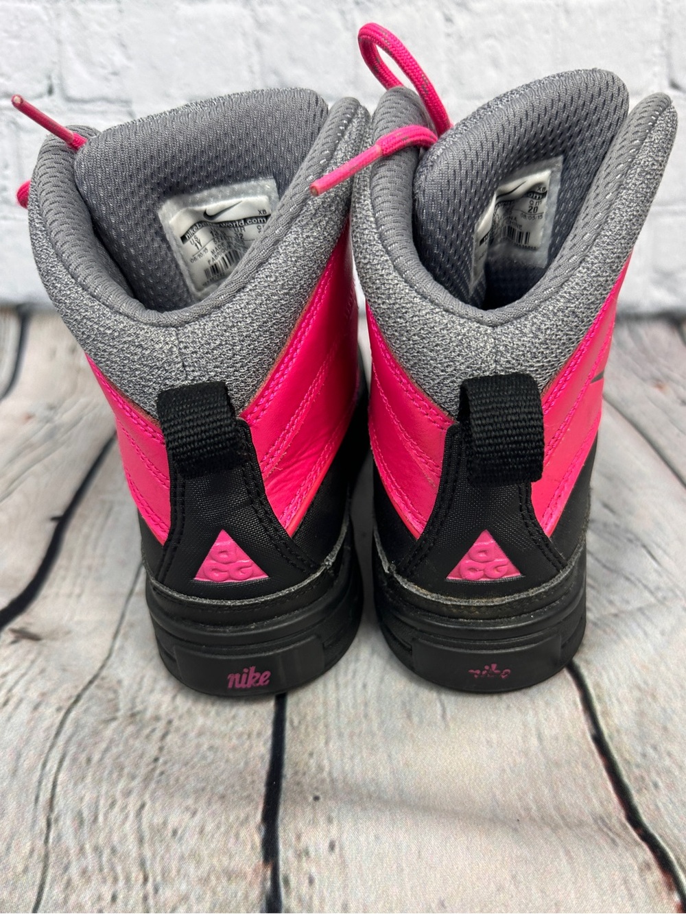 Nike Woodside 2 High ACG kids' snow boots "Pink Foil" US 1 UK 13.5 - Picture 4 of 5